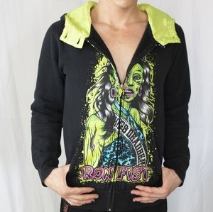 Iron fist brand zip up hoodie